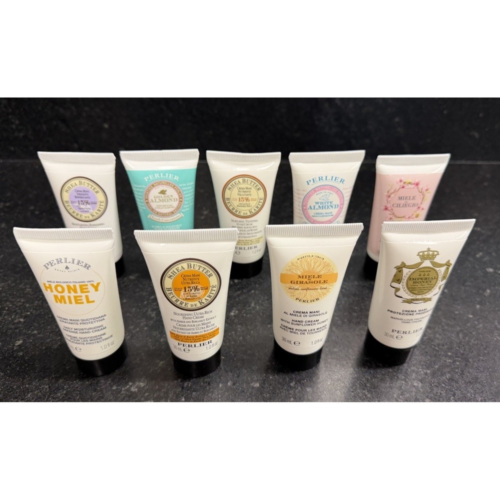 Perlier Hand Cream Gift Set 9 Pc 1 oz Shea Butter Honey Almond NEW Sealed